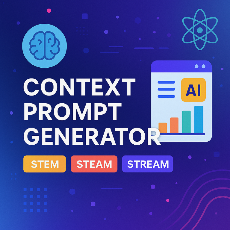 Abstract illustration of a context prompt generator for STEM, STEAM, STREAM projects and AI