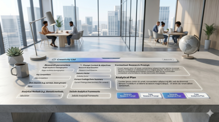 Contextual prompt generator for market research and analytical methodology