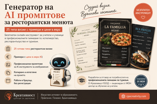 AI за ресторантски менюта